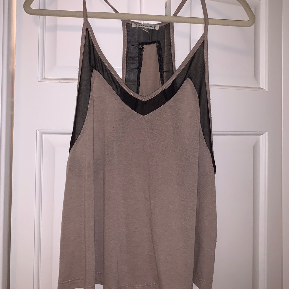 Lucca Couture Tan and Black Tank Top
